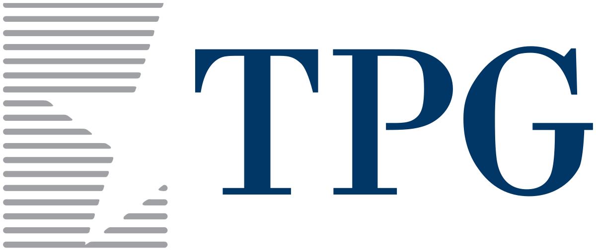 TPG Capital logo: white text TPG on navy blue background